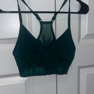 FOREST GREEN PINK SPORTS BRA